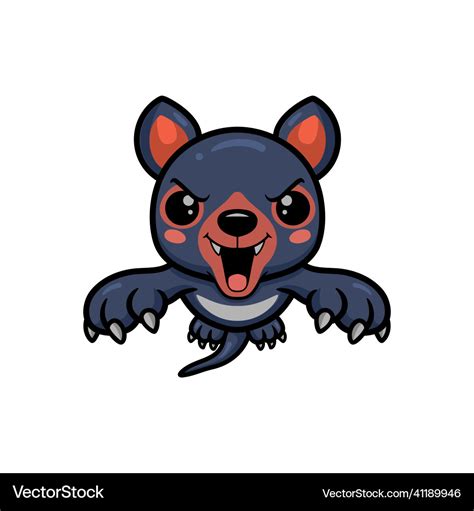 Cute Little Tasmanian Devil Cartoon Leaping Vector Image