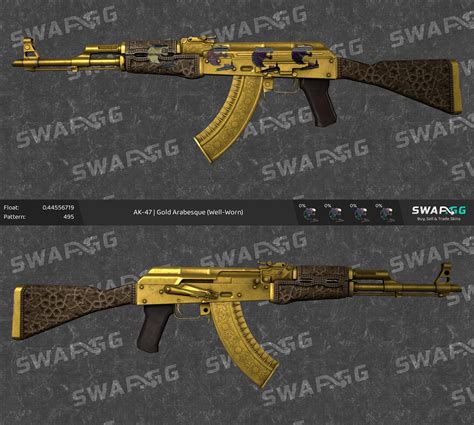 [H] ak-47 | gold arabesque well-worn + ak-47 | wasteland rebel ft with ...