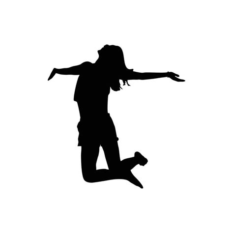 jumping girl silhouette, happy girl 9015044 Vector Art at Vecteezy