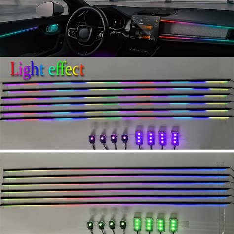 Car Dynamic Ambient Light Kit In Rgb Interior Decoration Acrylic