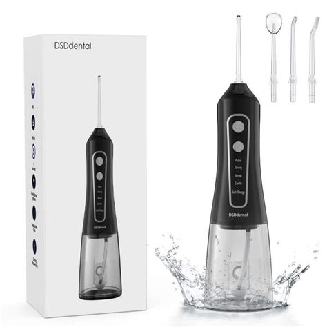 Noir Irrigateur Buccal Portable Jet D Eau Pour Les Dents Rechargeable