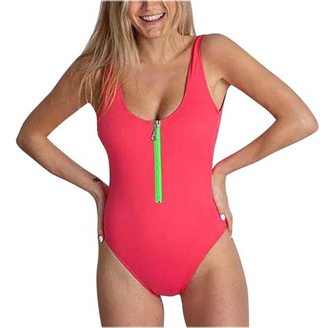 QLEICOM Women S Swimsuits High Waisted Tummy Control Swimwear Sexy Fashion Bikini Solid One