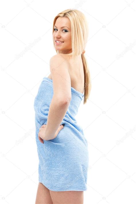 Blonde Woman In Spa Towel Stock Photo Xalanx 10927086