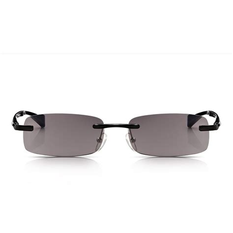 Buy Read Optics Mens Black Sun Reader Alloy Tech Rimless Rectangle