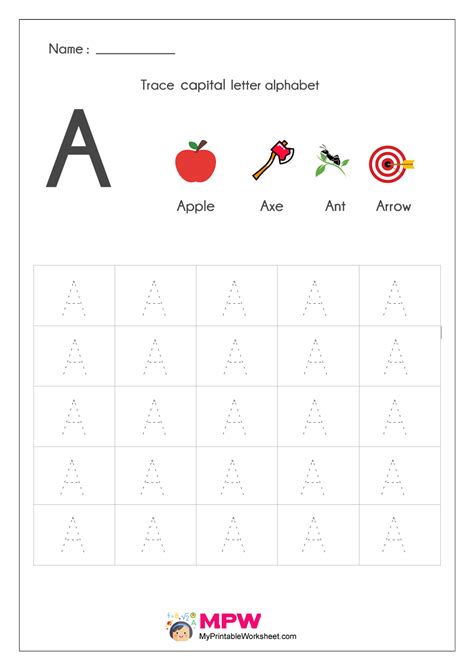 Printable Capital Letter Tracing Worksheets