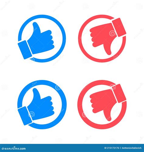 Like And Dislike Vector Flat Icons Thumbs Up And Thumbs Down Icons