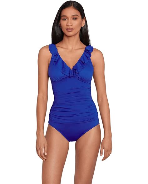 Women S Lauren Ralph Lauren Beach Club Solids Ruffle Underwire Tankini