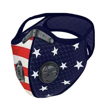 Usa Reusable Face Mask Breathing Valves Sports Cycling Outdoor Active