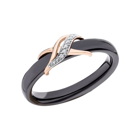 Керамическое кольцо с золотой вставкой и фианитом swarovski SERGEY ...