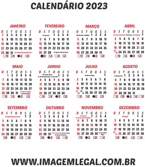 Calendário 2023 fundo transparente imagem legal Artofit