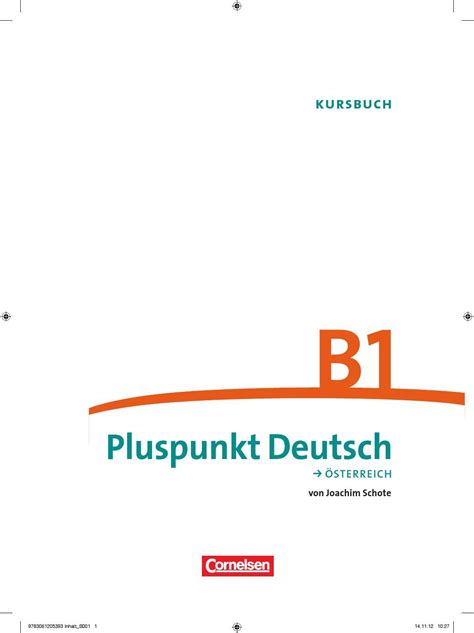 Pluspunkt Deutsch Kursbuch B1 by Österreichischer Integrationsfonds