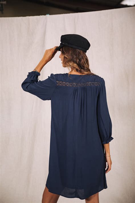 Robes Juna Plain Color Dark Blue Collection Femme Freeman T Porter