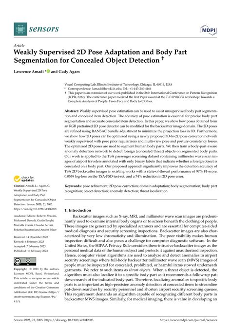 Pdf Weakly Supervised D Pose Adaptation And Body Part Segmentation