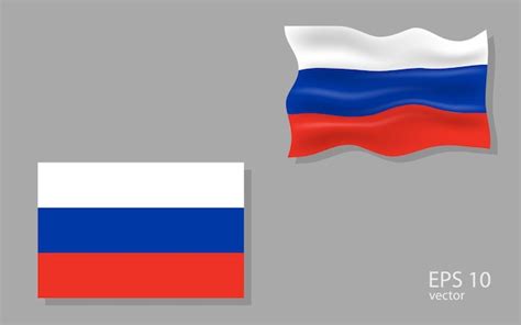 Bandeira Vetorial Da Ilustração Da Rússia Vetor Premium