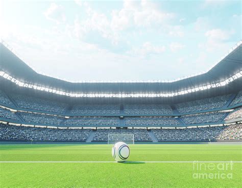 Soccer Stadium With Soccer Ball Digital Art By Allan Swart Fine Art