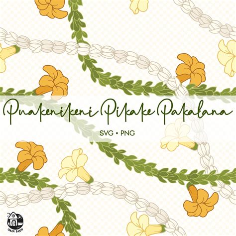 Seamless Pattern Pakalana Pikake And Puakenikeni Lei Curve Lei Flower