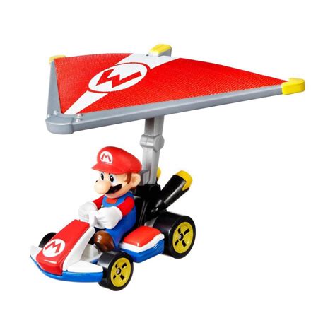 Mattel Diecast Hot Wheels Mario Kart Mario Standard Kart And Super Glider Με Ανεμόπτερο GVD