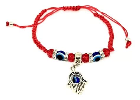 Pulsera Protecci N Hilo Rojo Y Cuentas Ojo Turco Mano Fatima Cuotas