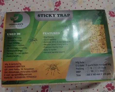 Sticky Trap, Size: 7 x 5 inch at Rs 110/pack in Sangamner | ID ...