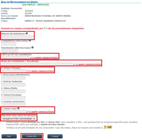 Instru Es Para Preenchimento E Impress O Da Gru Simples Dcf