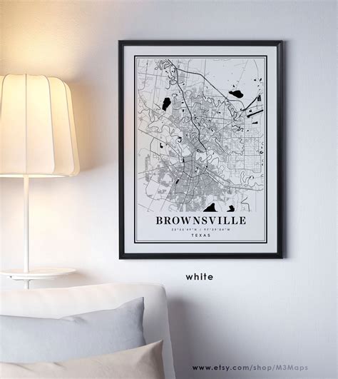 Brownsville Texas Map Brownsville TX Map Brownsville City - Etsy