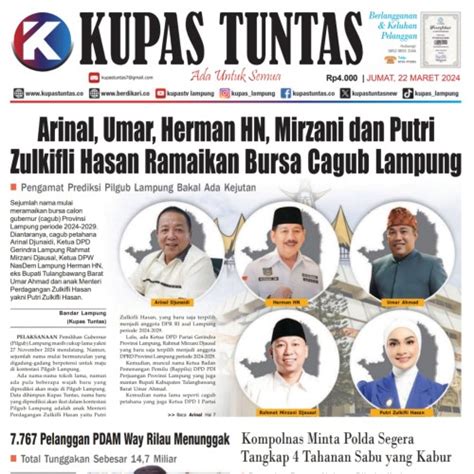 Kupas Tuntas Surat Kabar Harian Kupas Tuntas Edisi Jumat 22 Maret 2024