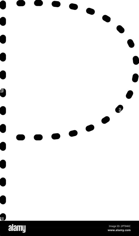 Tracing Alphabet letter P prewriting dotted line element for ... 