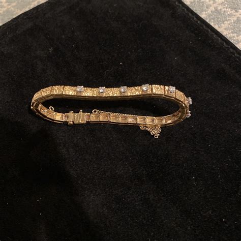 14k Gold Tennis Bracelt W 7 Diamonds Gem