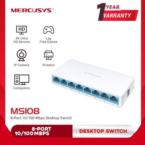 Mercusys MS108 8-Port 10/100Mbps Desktop Switch | Lazada Indonesia