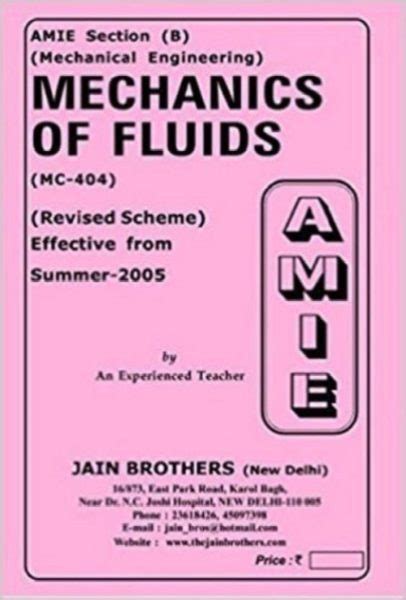 Amie Section B Mechanics Of Fluids Mc 404 Mechanical Engineering