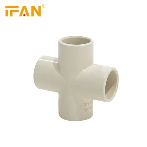 Ifan Hot Sale Cross Cream Colors Inches CPVC Tube Fittings Cross Plumber CPVC Pipes And