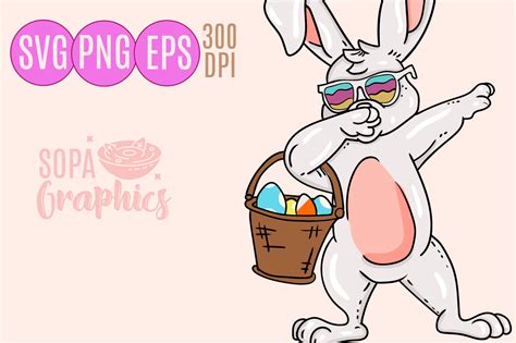 Dabbing Rabbit Easter Day Eggs Bunny Graphic By Sopagraphics · Creative