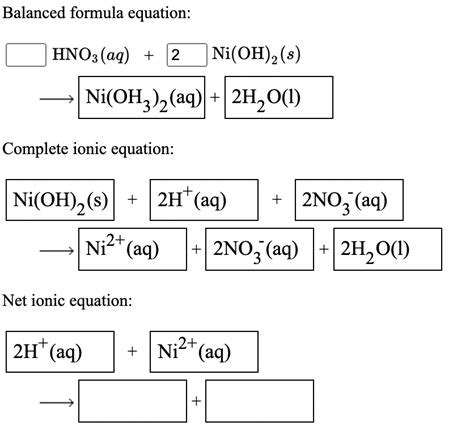 Solved Balanced Formula Equation Hno3aq 2 Nioh 8