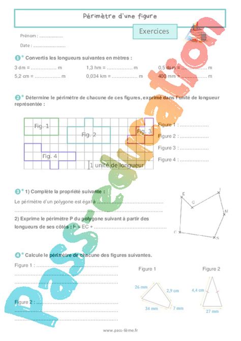 P Rim Tre Dune Figure Exercices De Grandeurs Et Mesures Pour La