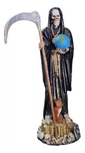 Figura Santa Muerte Negra Protectora 76 Cm Ritualizada Meses sin interés