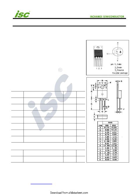 18N20 Datasheet 1 2 Pages ISC Isc N Channel MOSFET Transistor