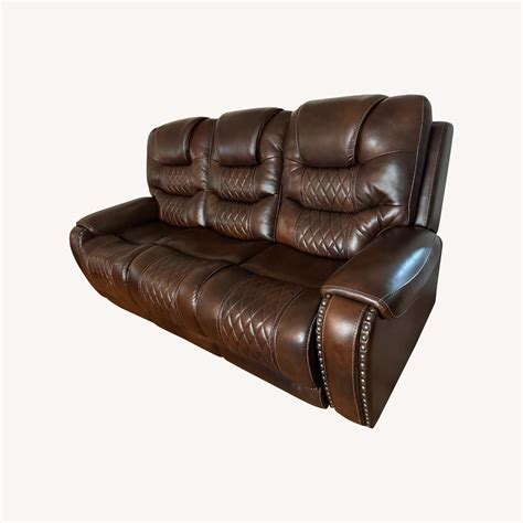 Ballard Designs Leather Sofa - AptDeco