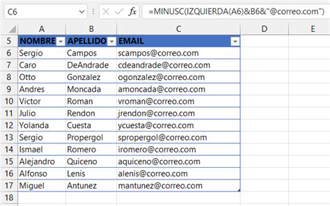 Armar Emails Usando F Rmulas Power Query Y Relleno R Pido En Excel