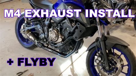 2018 Mt07 M4 Full Exhaust Install And Flyby Mt07 Stunt Build Series