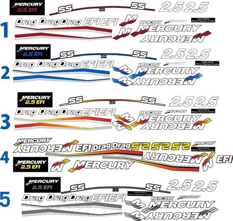 2pc Custom Set Of Mercury Outboard Cowling Decals Custom Color Choices