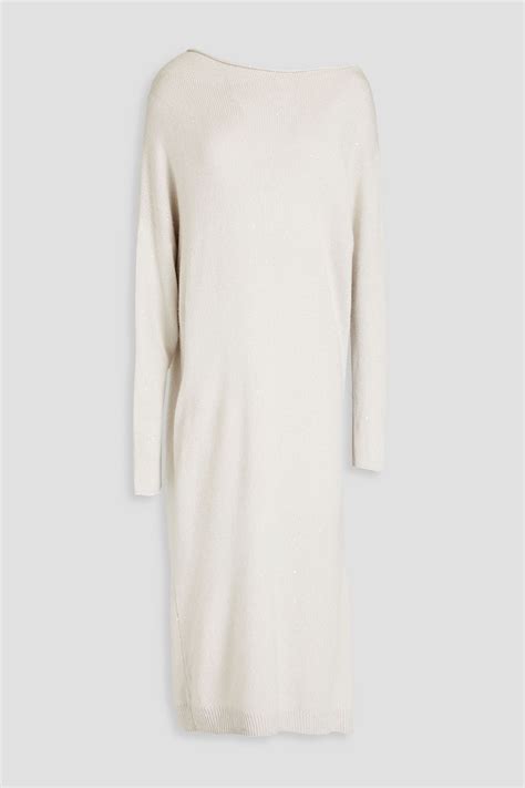 BRUNELLO CUCINELLI Sequin Embellished Cashmere And Silk Blend Midi