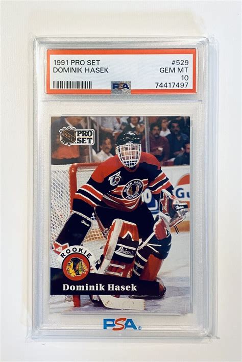 1991 92 Pro Set 529 Dominik Hasek Rookie Card Gem Mint PSA 10