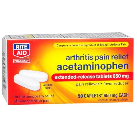 Rite Aid Pharmacy Acetaminophen Arthritis Pain Relief Mg