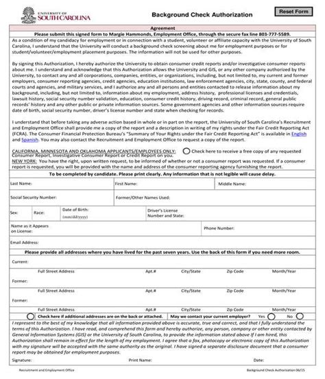 Free Background Check Authorization Forms In Pdf Ms Word