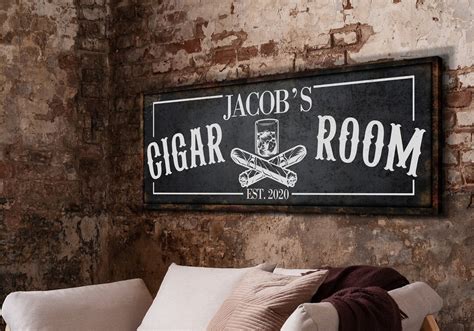 Personalized Cigar Room Sign Cigar Bar & Lounge Wall Decor - Etsy