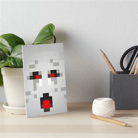 Minecraft Ghast Face Art Board Print By Minecraftworld2 Redbubble