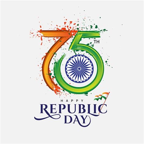 Premium Vector | 75th indian republic day logo greeting