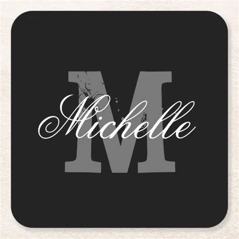 Elegant personalized monogram paper coasters | Zazzle