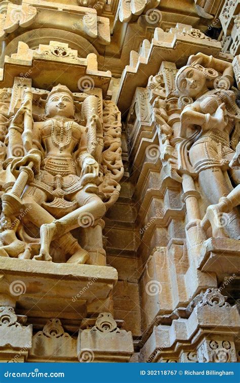 Statues Jain Temple Complex At Jaisalmer Fort Rajasthan India Stock