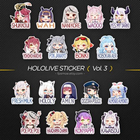 Hololive Sticker Vol Etsy